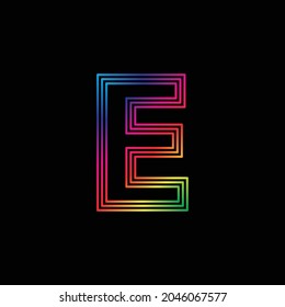 Vector Alphabet. rainbow letter E logo. abstract colorful alphabet . Font style - vector illustration LGBT, pride, gay alphabet