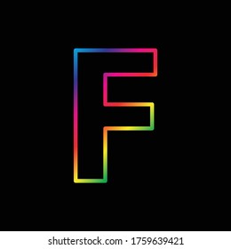 Vector Alphabet. rainbow letter F logo. abstract colorful alphabet . Font style - vector illustration LGBT, pride, gay alphabet