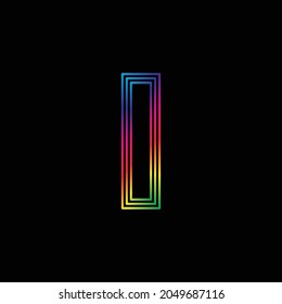 Vector Alphabet. rainbow letter I logo. abstract colorful alphabet . Font style - vector illustration LGBT, pride, gay alphabet