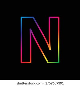 Vector Alphabet. rainbow letter N logo. abstract colorful alphabet . Font style - vector illustration LGBT, pride, gay alphabet