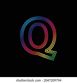 Vector Alphabet. rainbow letter Q logo. abstract colorful alphabet . Font style - vector illustration LGBT, pride, gay alphabet