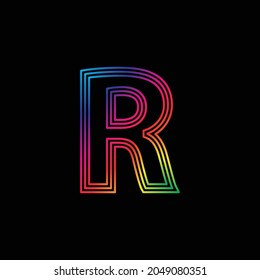 Vector Alphabet. rainbow letter R logo. abstract colorful alphabet . Font style - vector illustration LGBT, pride, gay alphabet