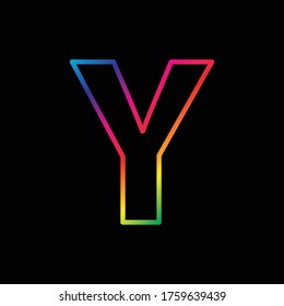Vector Alphabet. rainbow letter Y logo. abstract colorful alphabet . Font style - vector illustration LGBT, pride, gay alphabet