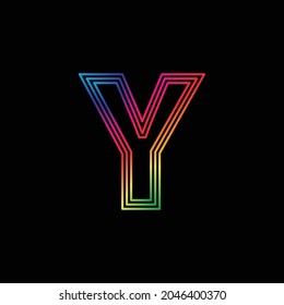 Vector Alphabet. rainbow letter Y logo. abstract colorful alphabet . Font style - vector illustration LGBT, pride, gay alphabet