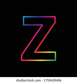Vector Alphabet. rainbow letter z logo. abstract colorful alphabet . Font style - vector illustration LGBT, pride, gay alphabet