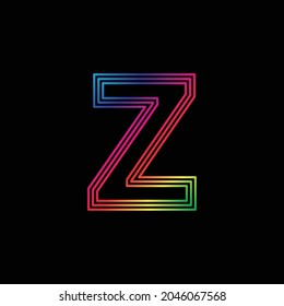 Vector Alphabet. rainbow letter Z logo. abstract colorful alphabet . Font style - vector illustration LGBT, pride, gay alphabet