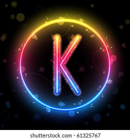 Vector - Alphabet Rainbow Lights in Circle Button