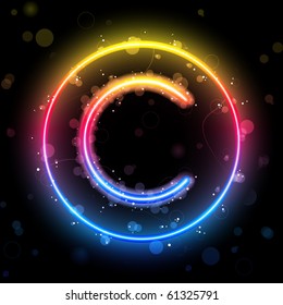 Vector - Alphabet Rainbow Lights in Circle Button