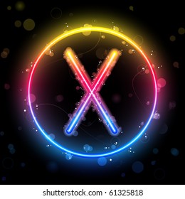 Vector - Alphabet Rainbow Lights in Circle Button