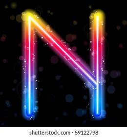 Vector - Alphabet Rainbow Lights  Glitter with Sparkles