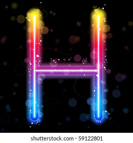 Vector - Alphabet Rainbow Lights  Glitter with Sparkles