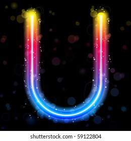 Vector - Alphabet Rainbow Lights  Glitter with Sparkles