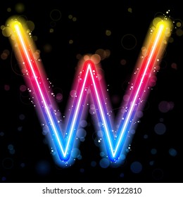 Vector - Alphabet Rainbow Lights  Glitter with Sparkles
