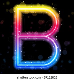 Vector - Alphabet Rainbow Lights  Glitter with Sparkles