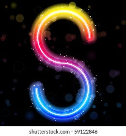 Vector - Alphabet Rainbow Lights  Glitter with Sparkles