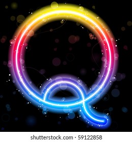 Vector - Alphabet Rainbow Lights  Glitter with Sparkles