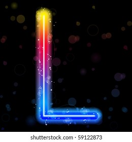 Vector - Alphabet Rainbow Lights  Glitter with Sparkles