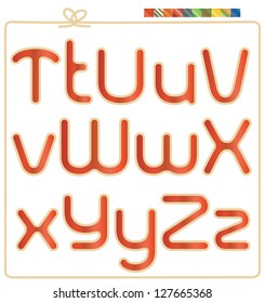 Vector alphabet with rope stroke and ten swatch gradient bars