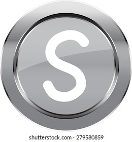 Vector  alphabet "S"  button