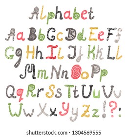 Vector of alphabet in scandinavian style. Vector illustration for your design