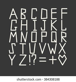 Vector Alphabet Set Abc Irregular Strict Stock Vector (Royalty Free ...