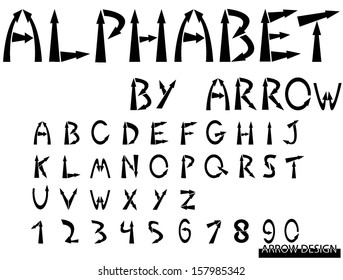 Vector Alphabet Set by arrow.