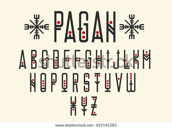 ベクター文字のアルファベットセット 赤い点を持つ幾何学的な民族