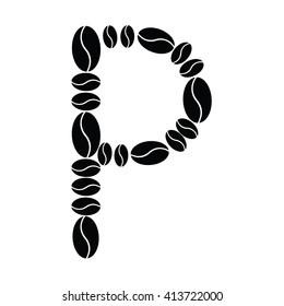 Vector Alphabet set from coffee beans