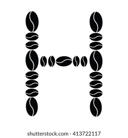 Vector Alphabet set from coffee beans