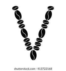 Vector Alphabet set from coffee beans