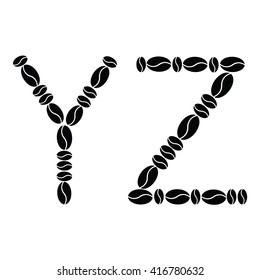 Vector Alphabet set from coffee beans