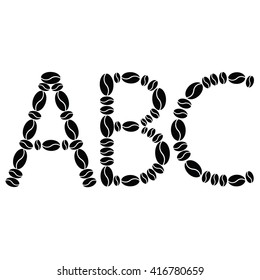 Vector Alphabet set from coffee beans