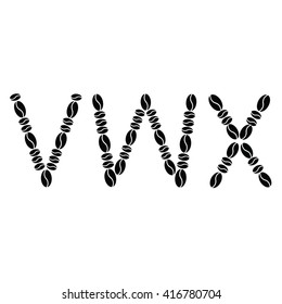 Vector Alphabet set from coffee beans
