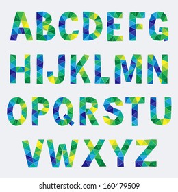Vector Alphabet Set. Colorful geometric font. 
