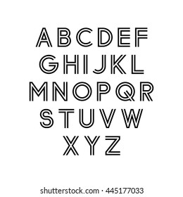 Vector alphabet set. Double font