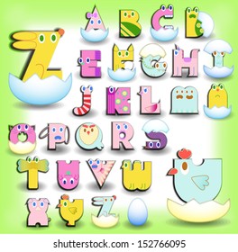 Vector Alphabet Set. easter