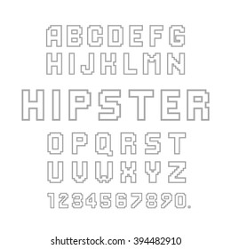 Vector Alphabet Set. Flat style icon gray color. Geometric hipster. EPS10