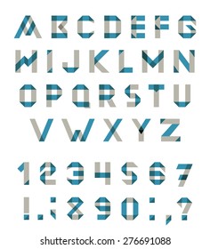 Vector Alphabet Set Fun geometric font. Vector font with overlapping strokes and mixed colours. Multiply blend mode.