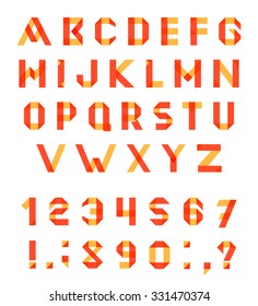 Vector Alphabet Set Fun geometric font. Vector font with overlapping strokes and mixed colours. Multiply blend mode.