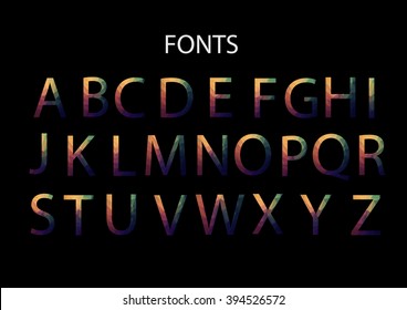 Vector Alphabet Set Fun geometric font.