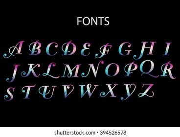 Vector Alphabet Set Fun geometric font.