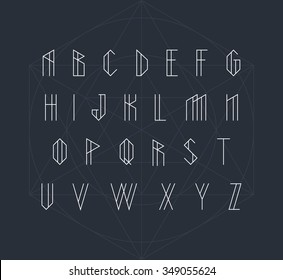 Vector alphabet set. Geometric font