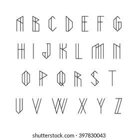 Vector alphabet set. Geometric font