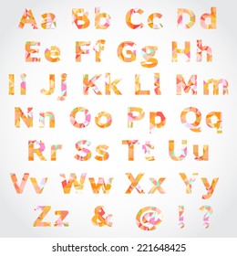 Vector Alphabet Set with geometrical pattern  