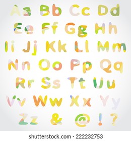 Vector Alphabet Set with geometrical pattern  