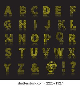 Vector Alphabet Set with geometrical pattern  
