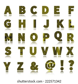 Vector Alphabet Set with geometrical pattern 
