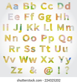 Vector Alphabet Set with geometrical pattern  