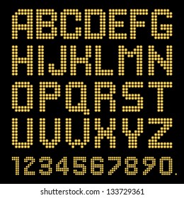 Vector Alphabet Set. Golden spheres. Eps10