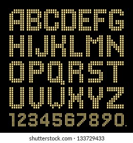 Vector Alphabet Set. Golden squares. Eps10